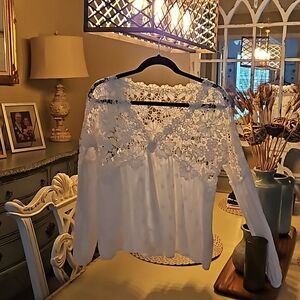 Free People White Lace Blouse